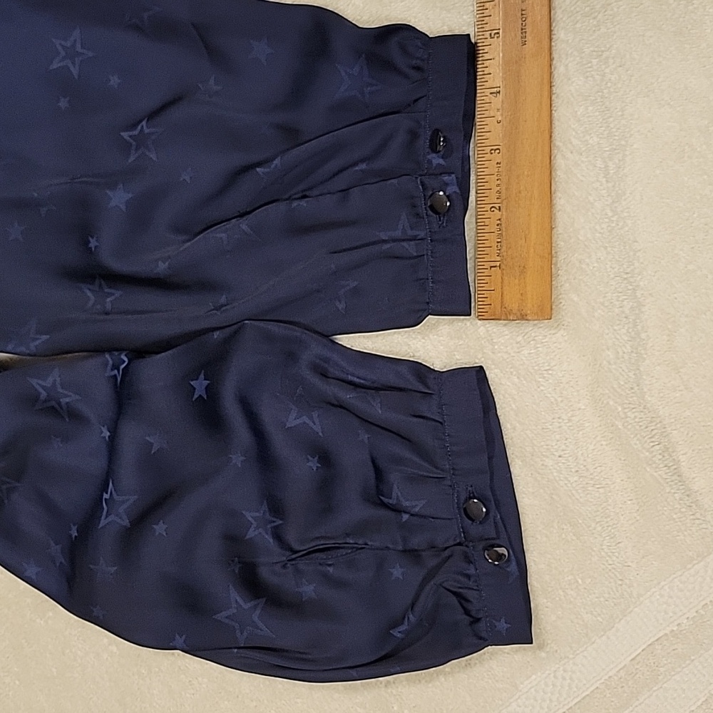 Torrid Peasant blouse, Charmeuse Jacquard Star Navy - Picture 10 of 14